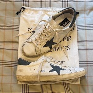 Golden Goose Super-Star - White with Blue Star